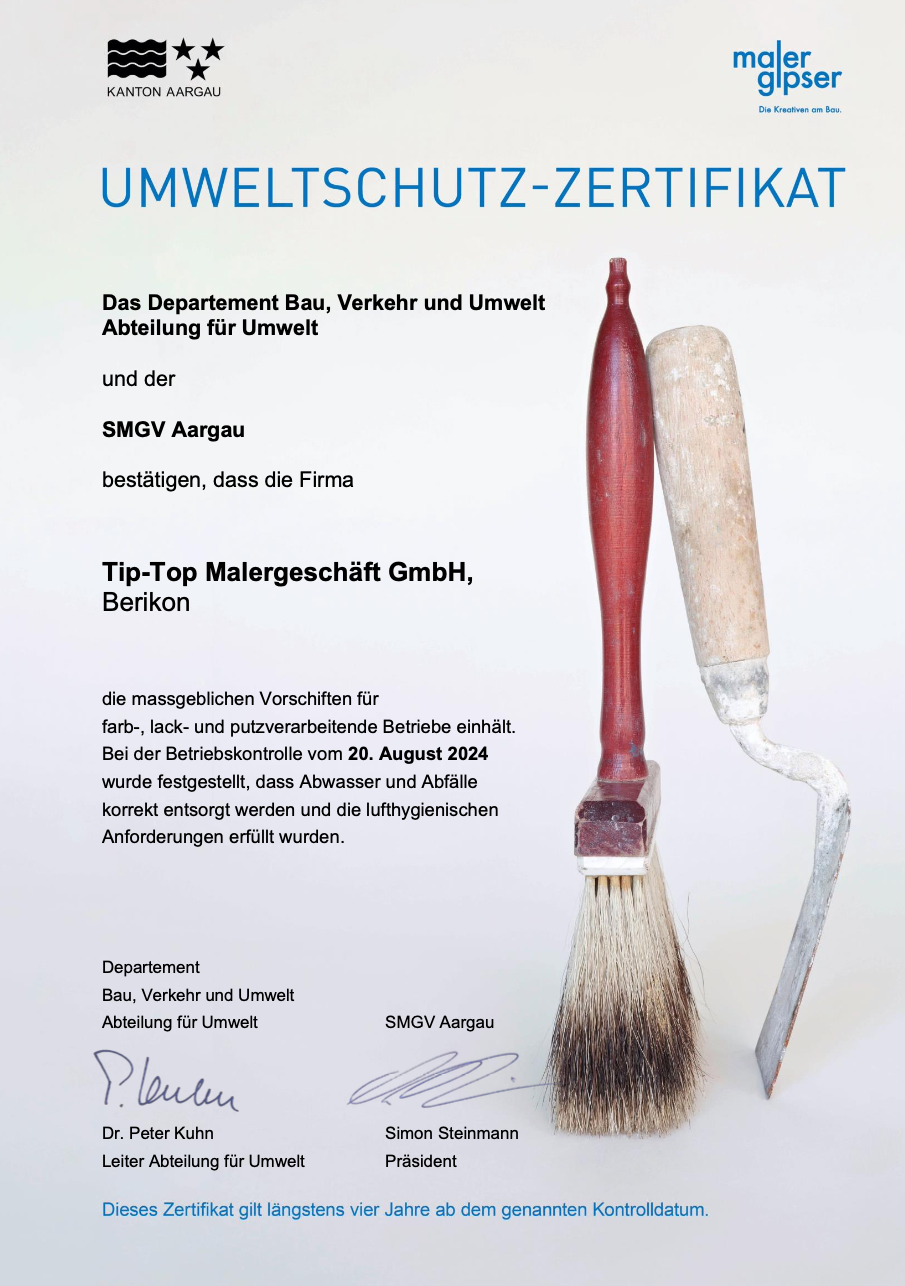 Erwerb Umweltschutz-Zertifikat